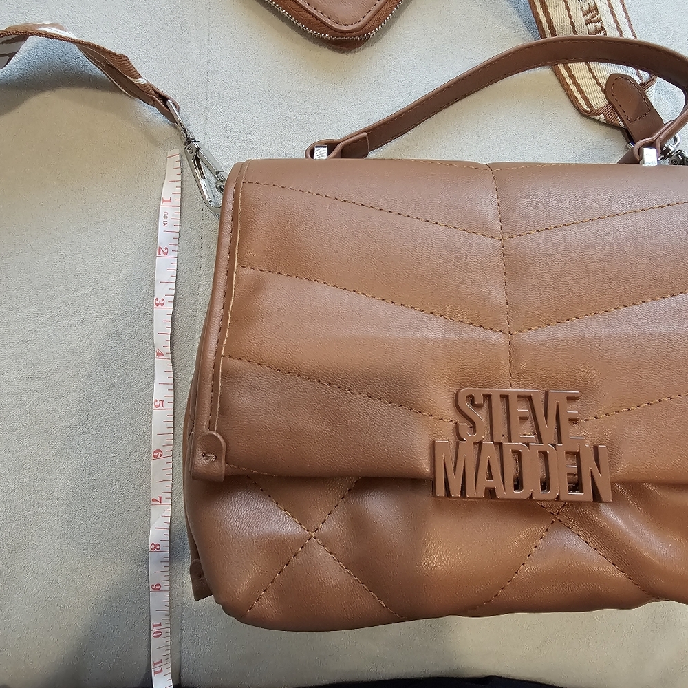 Steve Madden Brown Quilted Women's Bag - Picture 8 of 9